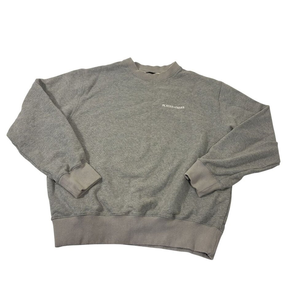 Places + Faces Crewneck Sweatshirt in Grey